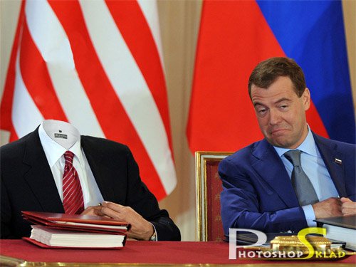 Шаблон для фотошопа - Заключение договора с президентом России
