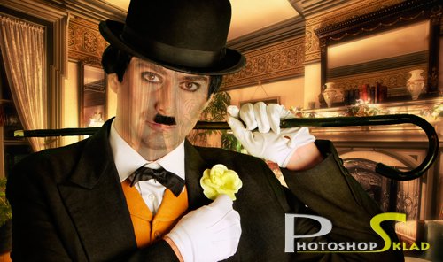 Шаблон для фотошопа  - Чарли Чаплин