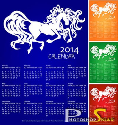 Векторный клипарт - Календари 2014 / Calendars 2014